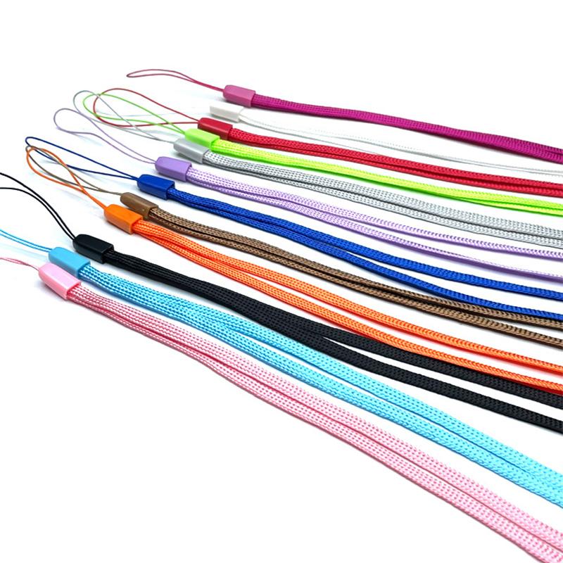 100Pcs Long Neck Hanging Rope Fine Lanyard Safety Rope For Keys ID Card Holder Phone Camera  of Simple Colored Keychain