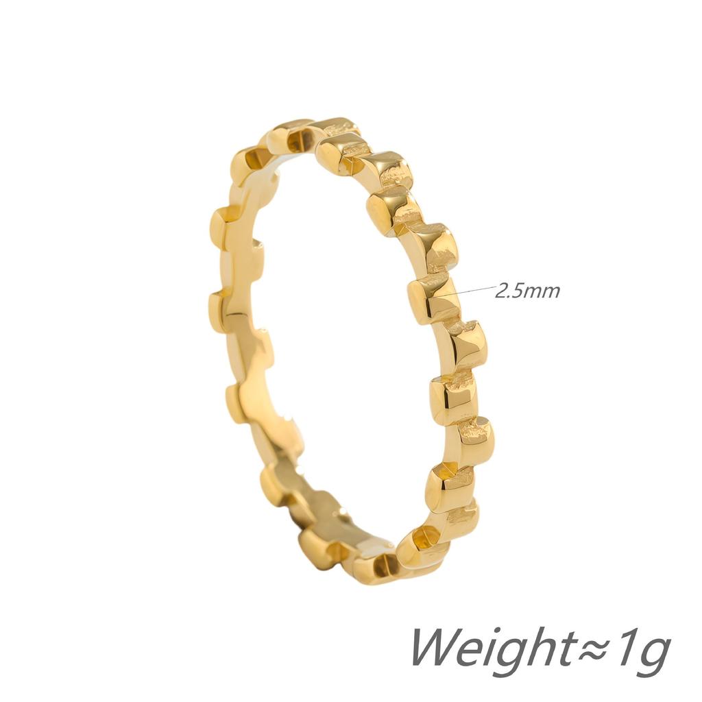 Titanium Steel 18K Gold Bag Fashionable And Versatile Chic Small Square Ring Does Not Fade Index Finger Girlfriend Ring