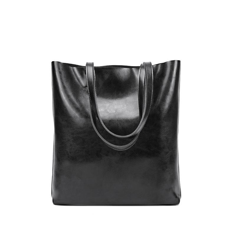 New Cowhide Women's Bag Fashionable Women's Shoulder Tote Bag Simple and Versatile High-end Large-capacity Portable Shopping Bag
