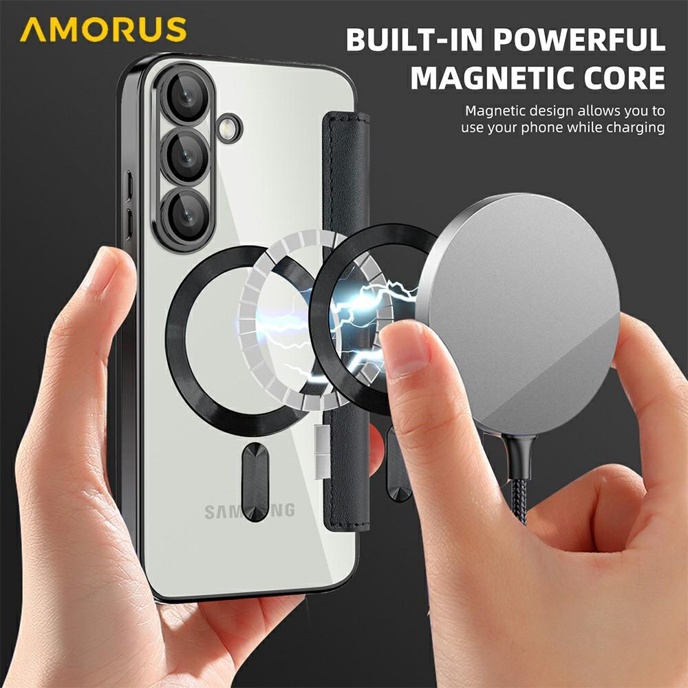 For Samsung Galaxy A36 5G Case Compatible with MagSafe RFID Blocking Card Holder Leather Phone Cover