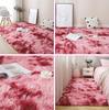 Oversied Fluffy Rainbow Carpet Gradient Tie-dye Plush Rug Living Room Coffee Table Pad Carpet Bedroom Bedside Bay Window Rug Baby Crawling Mat