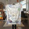 Moomin2 Flannel Blanket, High quality Comfortable for All Seasons, Home Decor, Warmth and Comfort