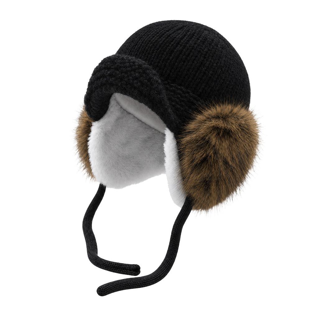 Knit Earflap Hat for Men and Women, Thick Warm Winter Ski Cap, Outdoor Snowboarding Aviator Hat, Fleece Lined Anti Cold Cap