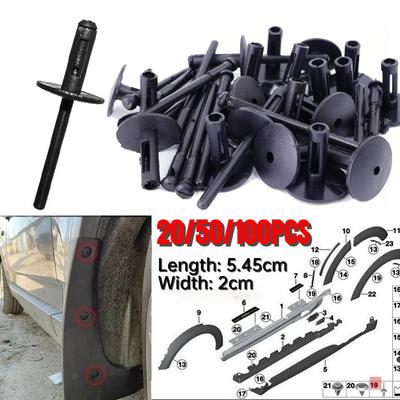 20/50/100 Pièces Rivets Aveugles Pop Clips pour Passage de Roue Moulures Latérales Garde-Boue Clips pour Passage de Roue Garde-Boue Rivets de Garniture pour Moulures Latérales Pour BMW