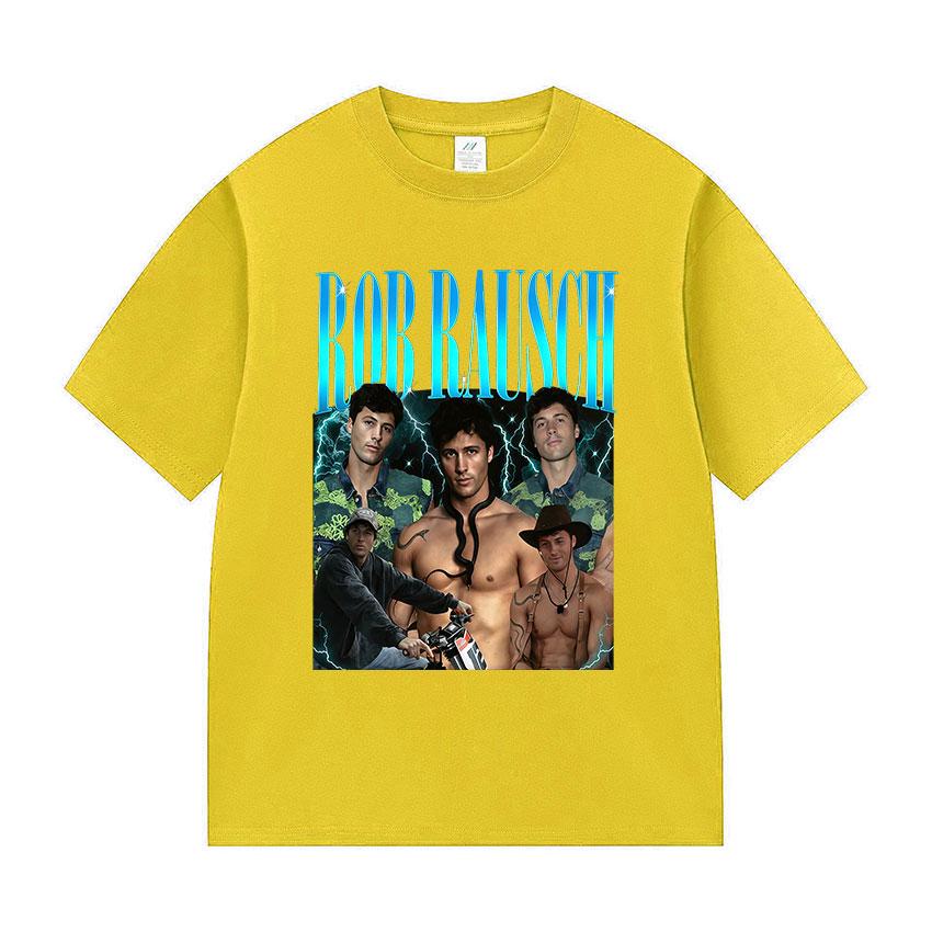 Classic Rob Rausch Graphic T Shirt Mens Vintage Fashion Cotton Short Sleeve Tshirts Unisex High Quality Loose Clothing Tshirt
