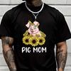 Men Women Moto Pig Mom Cute Piggy T Shirt Clothing Casual Tees T-Shirt Hip Hop Tshirt Streetwea