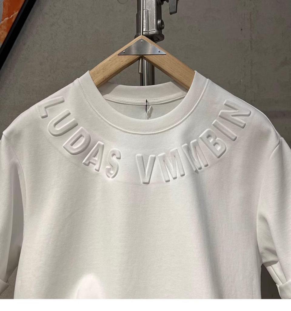 Herrenmode Kurzarm-T-Shirt, 2024 Trendiger lockerer Schnitt mit einfachem Druck.