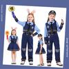 Girls Anime Cosplay Judy Uniform Carnival Costume Kids Rabbit Role Play Lovely Dress Boys Tie Hat Belt Halloween Clothes Sets