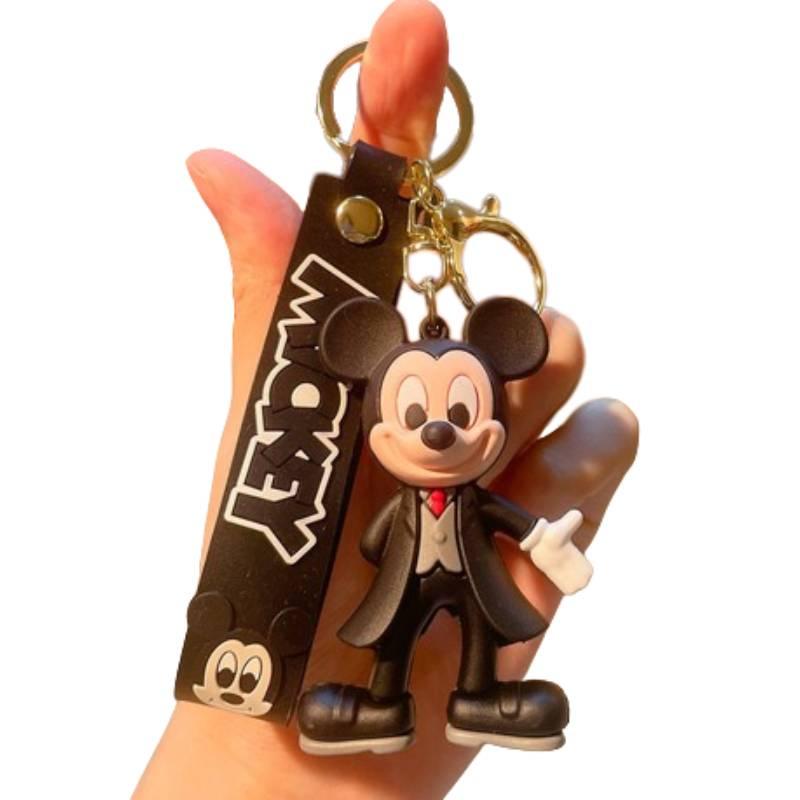 Cute Pvc Mickey Minnie Wedding Keychain Bag Pendant Car Key Chain Small Gift Wholesale