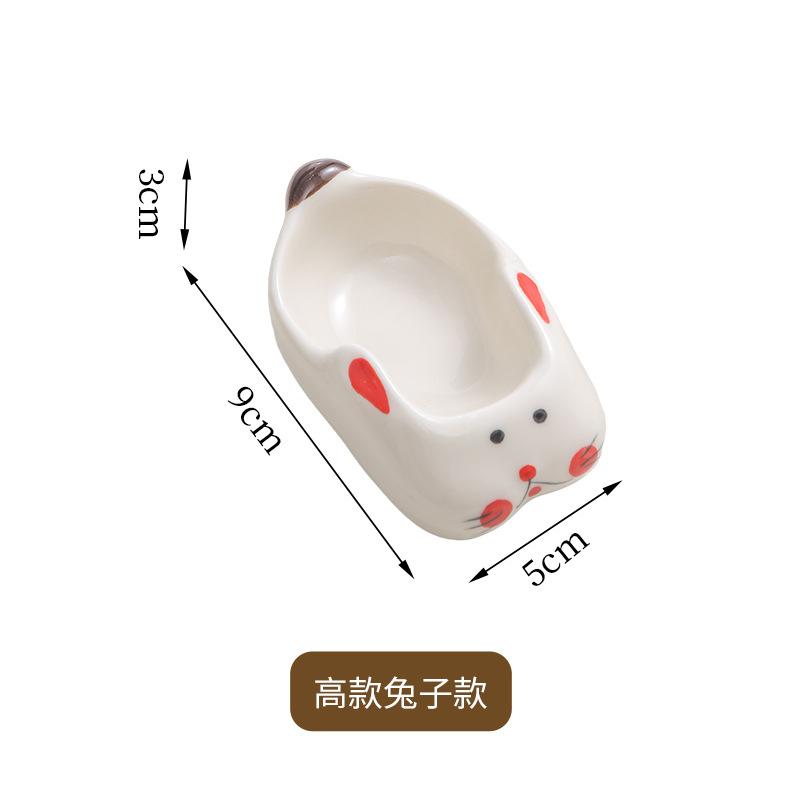 Cute Pet Cartoon Ceramic Dipping Dish Hot Pot Hand Pinch Single Handle Flavoring Dish Cute Household Seasoning Soy Sauce Vinegar Small Dish