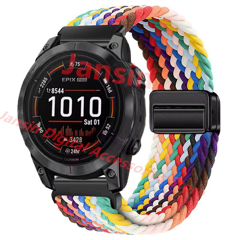 

Для ремешка Garmin Band Quick Fit 26 мм 22 мм Магнитный браслет для Garmin Fenix 3 HR Fenix 5 instinct 1 instinct 2X Нейлоновый ремешок для часов Quick Fit 26mm&Black Connector