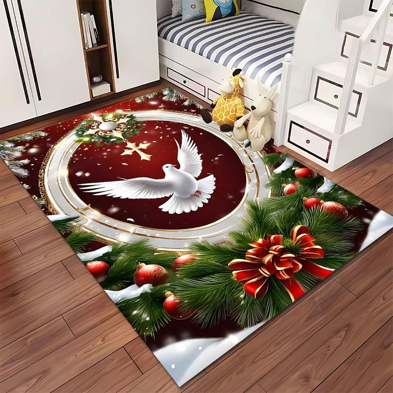 White Dove Christmas Carpet suitable as a non-slip mat for the living room or bedroom sofa