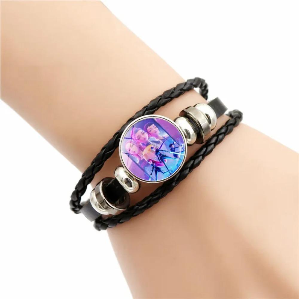 Kpop Demon Hunter Bracelet Huntrix Kpop Birthday Beaded Wristband Kpop Girls Bracelet Nacklace Accessories Birthday Party Gifts