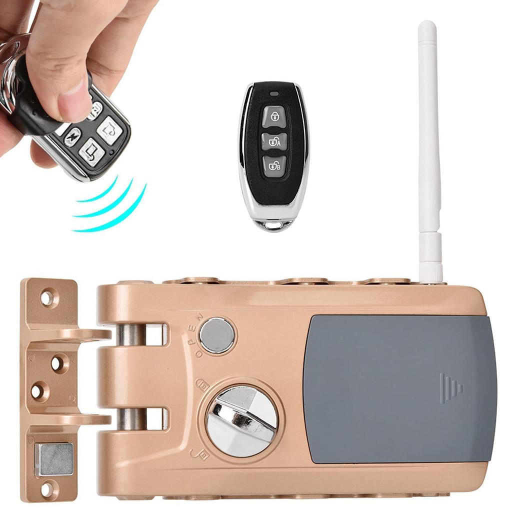 Auto Lock Intelligent Lock Keyless Lock Home Security with 4 Remote Controllers Home Door Lock Alarm Function Door Lock Door Remote Control Lock Door