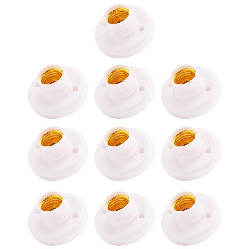 Fresh 10Pcs E27 Plastic Screw Lamp Holder Round Lamp Holder Bulb Socket Holder Adapter
