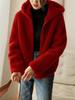 Women's Casual Hooded Wool & Shearling Winter Coat