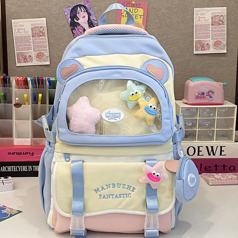 School Bag Children, Primary School Students, Girls, Junior High School Students, High Value Letter Pain Bag, Backpack,