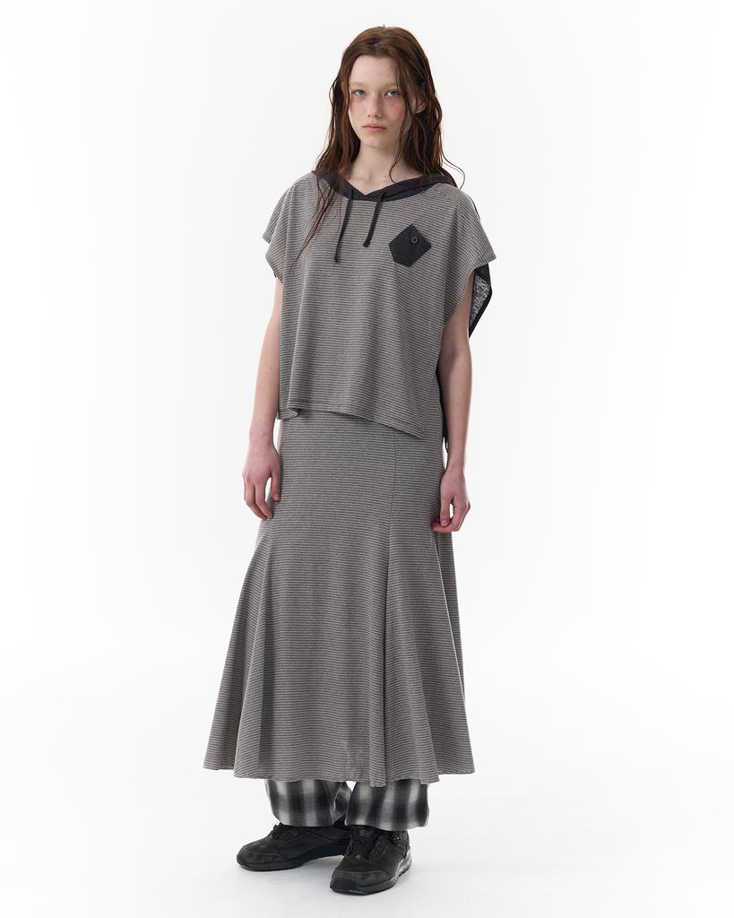 Pahisum Striped Mermaid Skirt_Charcoal