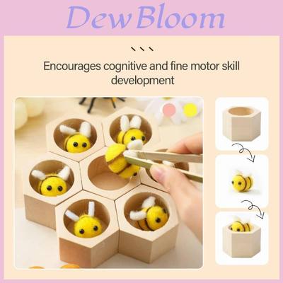 Montessori Wooden Beehive Clip Toy For Children Hand-eye Coordination, Color Recognition And Counting Skills Training