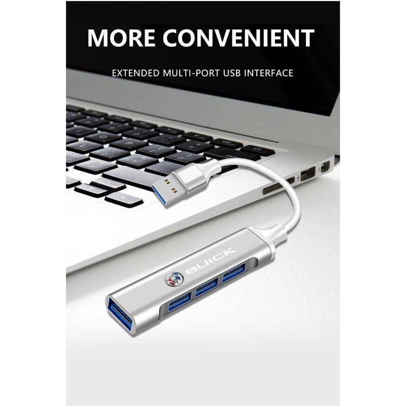 1Pc Type-C Turn USB Adapter Multi Port Distributor Hub Car Goods For Buick Regal GS GL6 GL8 Avenir Lacrosse Riviera Envision Lesabre Velite