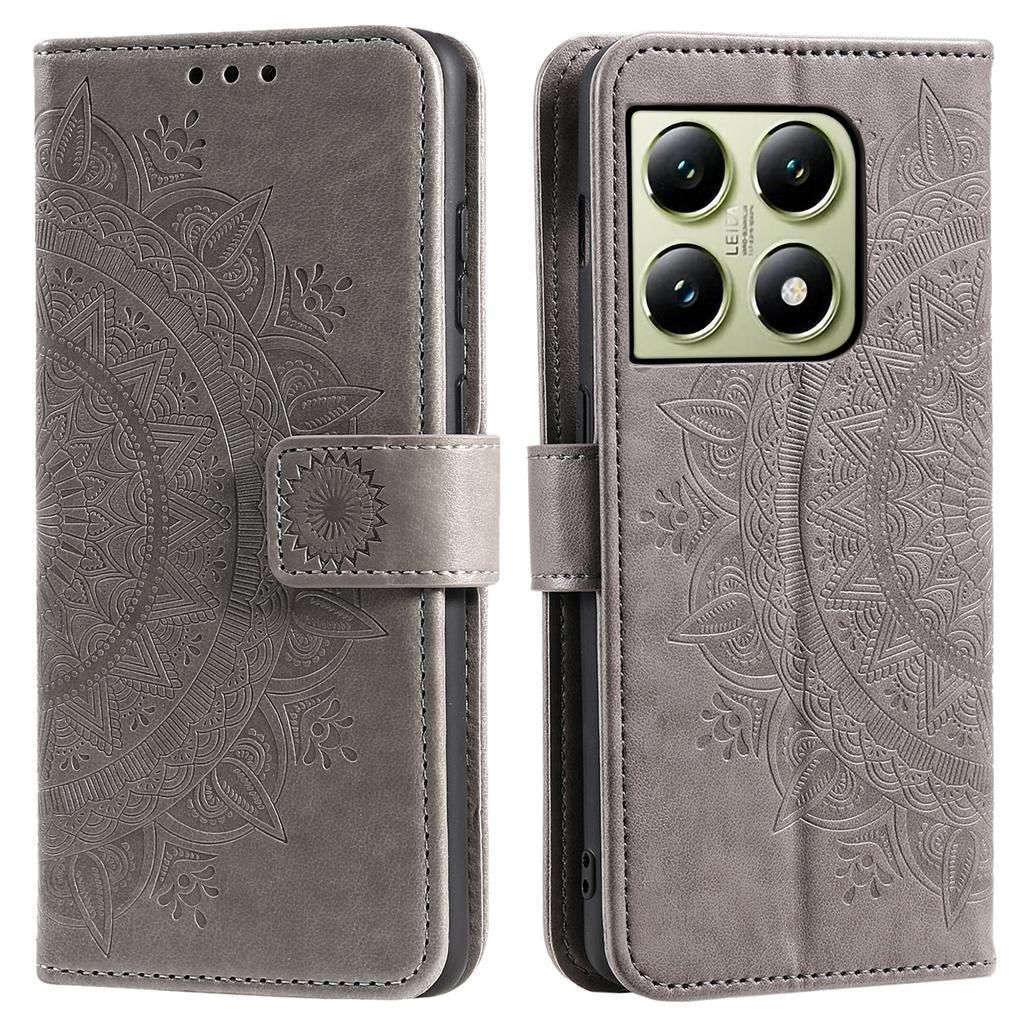 For Xiaomi 14T Stand Case Imprinted Totem PU Leather Wallet Phone Cover