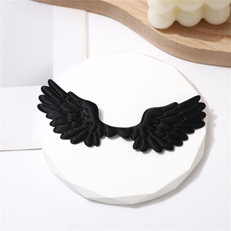 10Pcs Fabric Wing Charm Embossed Fabric Wing Appliques For Handmade Art Craft Home Decoration Clothing Sewing Craft
