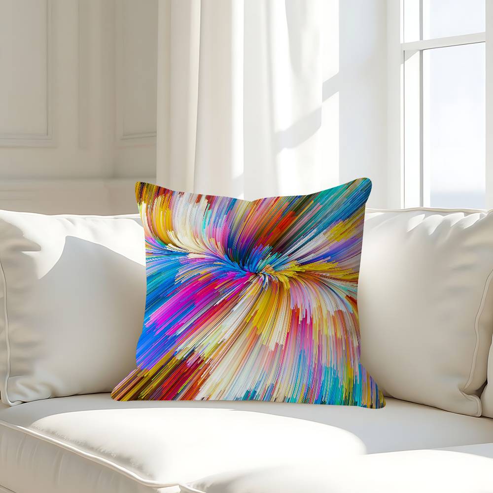 

Art Rainbow Cushion Cover Car Throw Pillow Case For Sofa Car Christmas Gift 40x40cm 45x45cm 16x16Inch