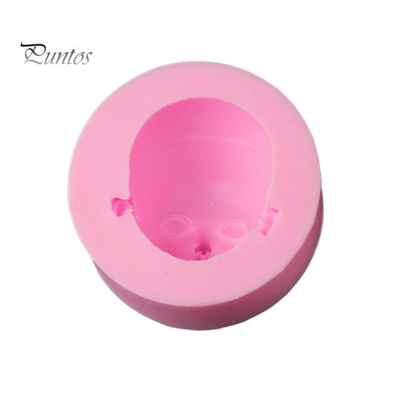 

Силиконовая форма для лица куклы для изготовления шоколадных конфет, 3D-форма для головы ребенка, легко снимаемая, чистая форма для сиропа, помадки, шоколадной лепной пасты C розовый