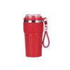 Portable Insulated Ceramic Liner Coffee Cup with Straw - Unisex Light Luxury Style for Office and Car