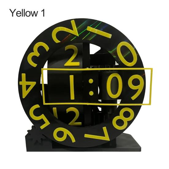 3D Printed Triaxial Clock with Rotating Numeric Display Home Office Living Room Desktop Digital Clock Decoration Tech and Design Enthusiasts Gift