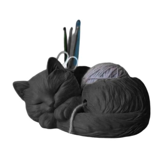 Cat Yarn Bowl for Knitting Cute Crocheting And Yarn чёрный