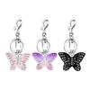 Keychain Pendant Rhinestones Inlaid Gradient Butterfly Shape Key Chain with Lobster Clasp Bag Charm Backpack Accessory