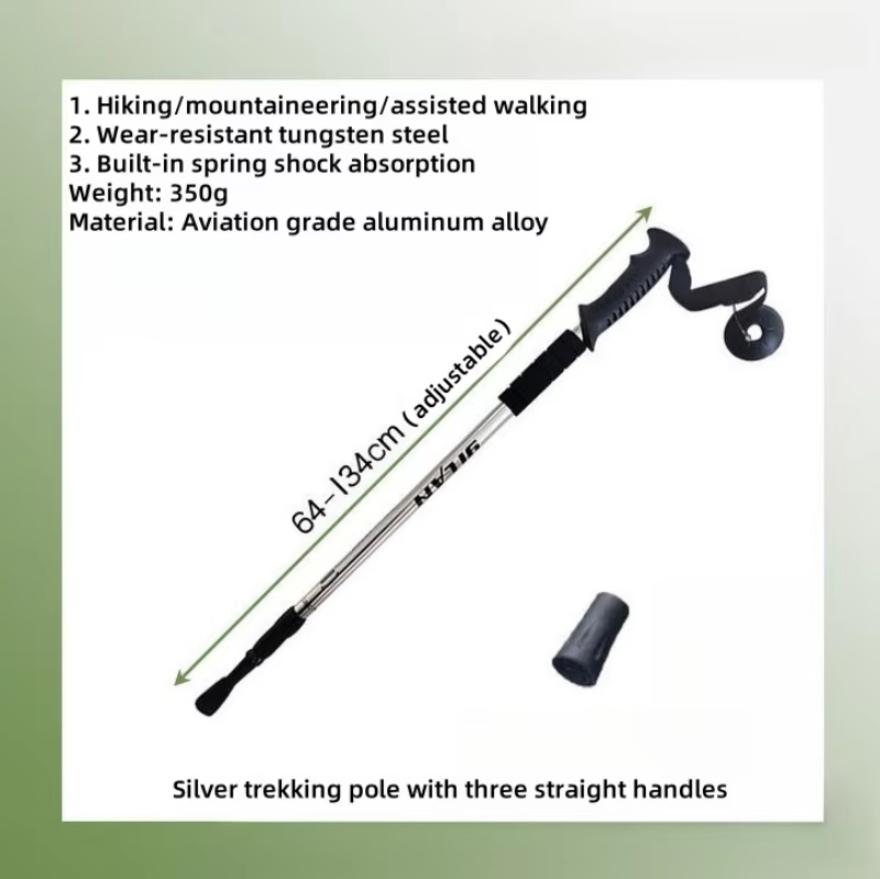 Trekking Poles Shock Absorption Foldable Ultralight Hiking Pole Suitable For Outdoor Camping Mountaineering Backpacking And Trip