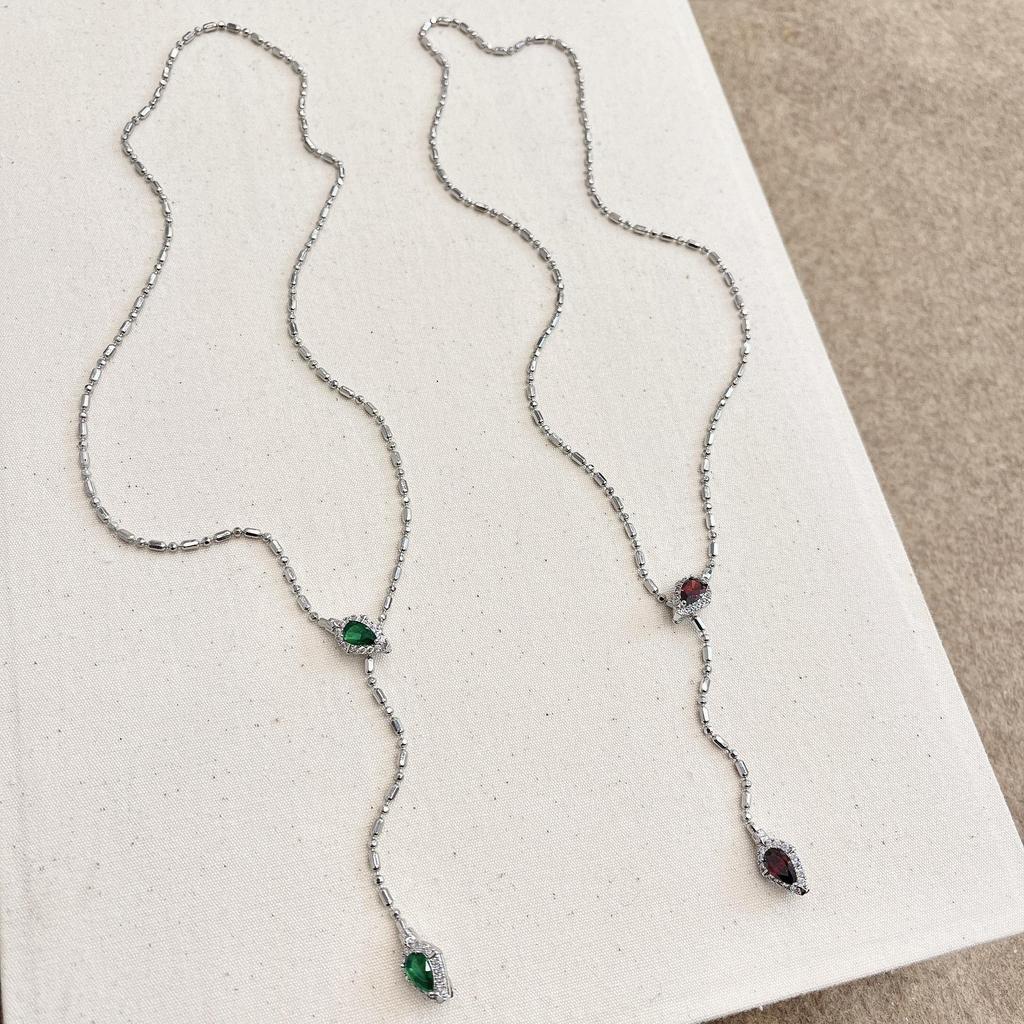 Emerald Green Snake Necklace for Women - Stylish, Sweet & Versatile High-End Clavicle Chain