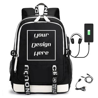 Mode mit USB-Ladeanschluss Rucksack Kundenspezifischer Druck Niedlich Grundschule und Mittelschule Jugend Umhängetasche