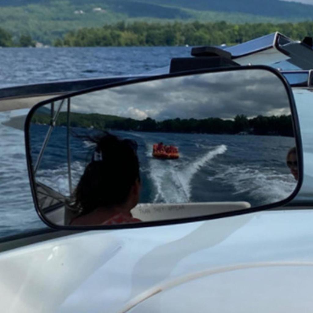 Bootsrückspiegel Universeller Marine-Rückspiegel für Surfboote Spiegelklemme Panorama-Rückspiegel für Motorboote