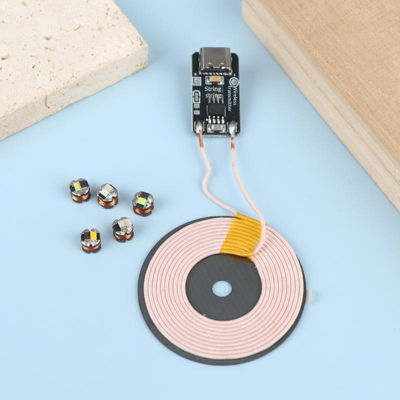 TYPE-C 5V Wireless Power Supply Transmitter Coil System for LED Induction Charging DIY Science Project