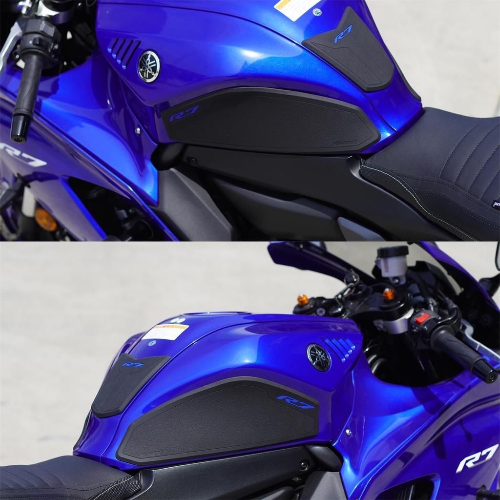 NIGHT CAT R7 Motorcycle Fuel Tank Protector,Anti Slip Fuel Tank Sticker,R7 Waterproof Fuel Tank Side Traction Pad(Dark Gray)