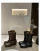 [sheii] Seoul boots~ retro side buckle thick heel medium tube western cowboy boots short boots women's locomotive boots