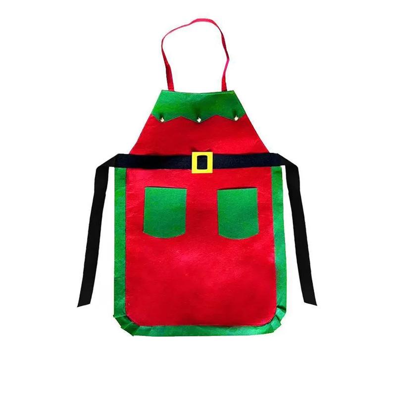 

Фартук Эльфа Универсальный Регулируемый Взрослый для Мужчин Женщин Фартук-колокол Красный и Зеленый с 2 Карманами Рождественский Костюм Чехлы для Обуви