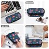 Pencil Bag Large Capacity Zipper Closure 300D Polyester with Spacious Main Pocket Mesh Layer and Pen Slot Divider for Students