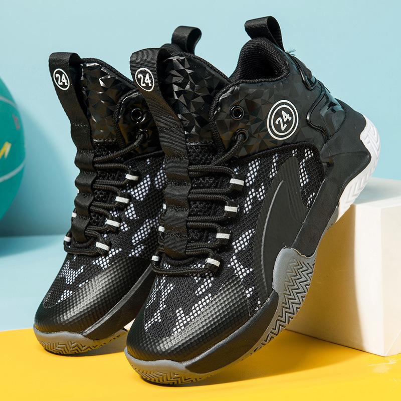 Children's basketball shoes 2025 summer new boys' sports shoes medium and older children's mesh breathable running shoes boys' sports shoes
