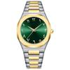 Waterproof Men's Watch Arabic Numeral Alloy Case Stainless Steel Luxury Shiny Black Silver Watch