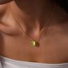 Stainless Steel Diamond-Inlaid Square Glass Pendant Clavicle Necklace - Minimalist Luxury for Women