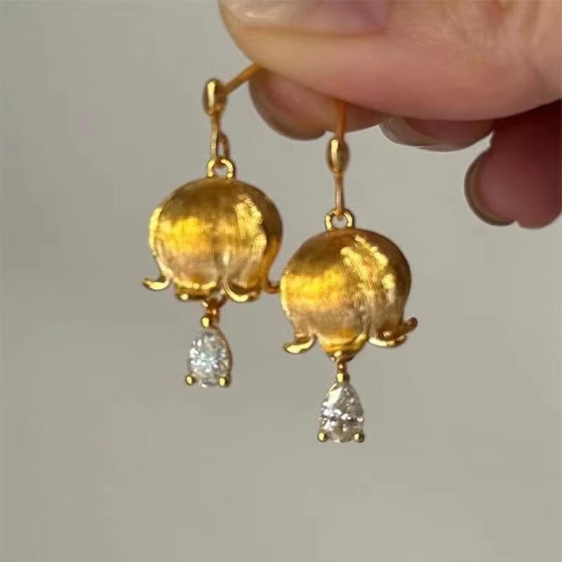 PANJBJ 925 Sterling Silver Red Agate Earrings For Women Circular Retro Ethnic Cloud Versatile Jewelry Birthday Gift Dropshipping