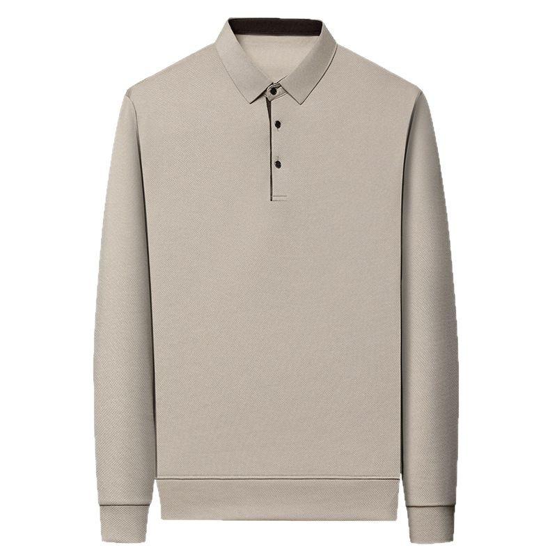 Spring Men's Long Sleeve Polo Shirt Solid Color Turn-down Collar Fashion Business Casual Male Pullover Golf Shirt Tee Tops