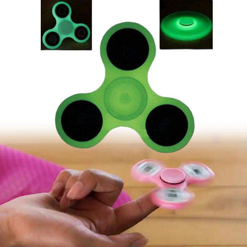Green Spinner Triangle Children Glowing Decompression Toy Durable Gift