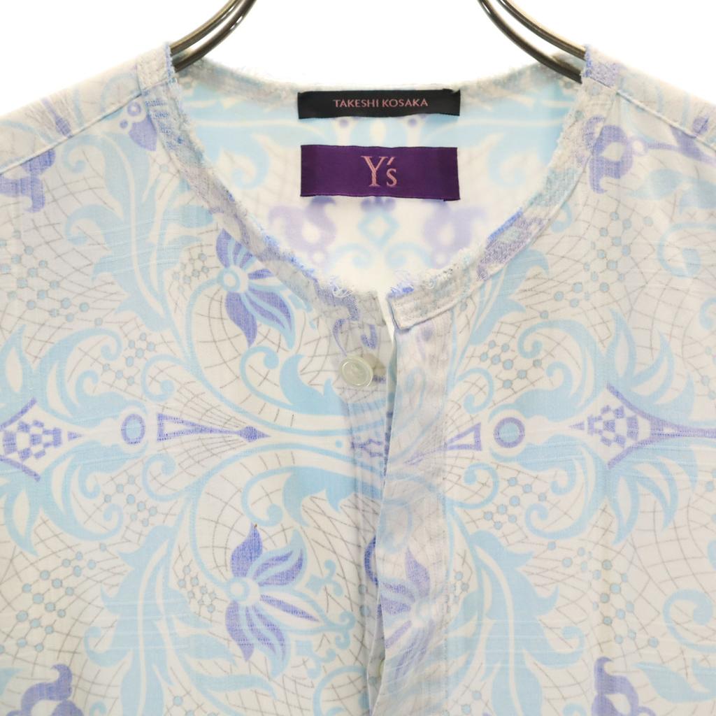 Y's made in Japan Florales Reverse-Print Langarm Hemdblusenkleid Damen Gebraucht