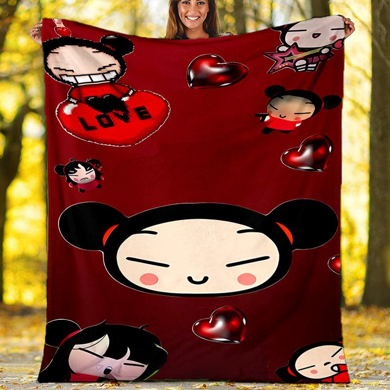 Pucca2 printed throw blanket—lightweight,soft,warm;versatile blanket for all seasons—perfect as &air-conditioning throw,nap blanket