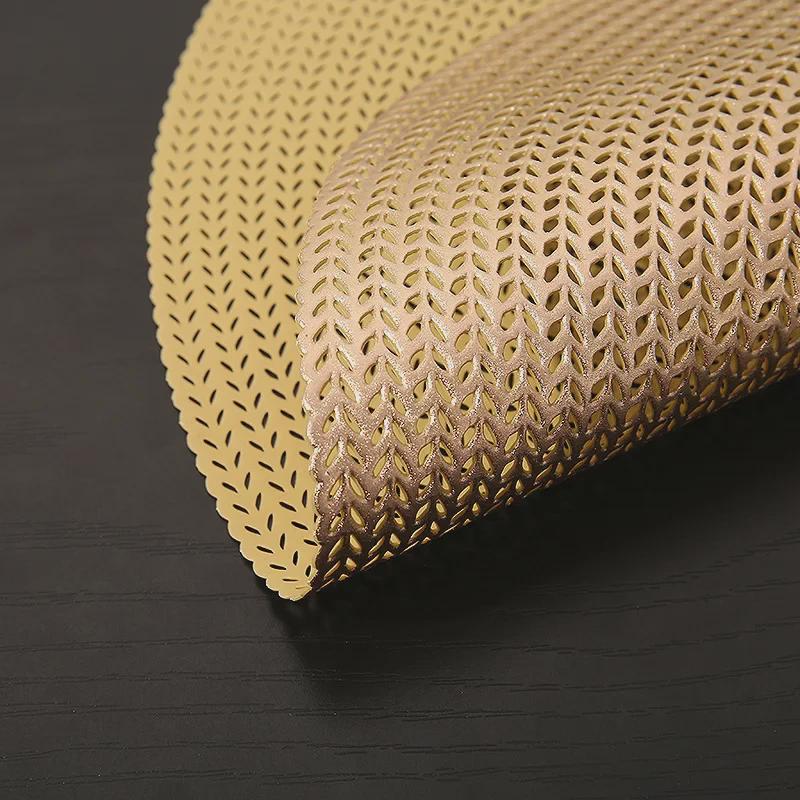 Pastorální kulatá podložka pod sklenici s motivem pšeničného klasu: Žáruvzdorná, proti opaření PVC stolní podložka pro restaurace a hotely.